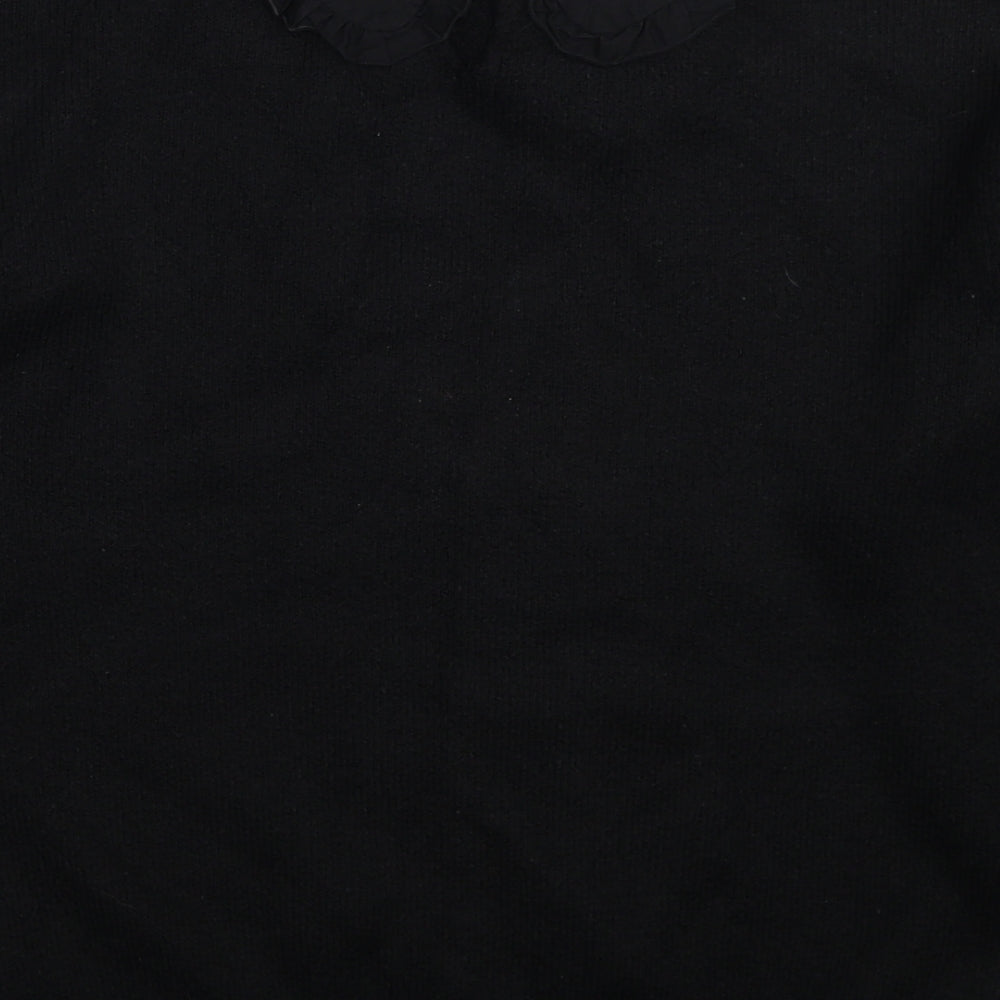 Papaya Womens Black Round Neck Acrylic Pullover Jumper Size M - Collar