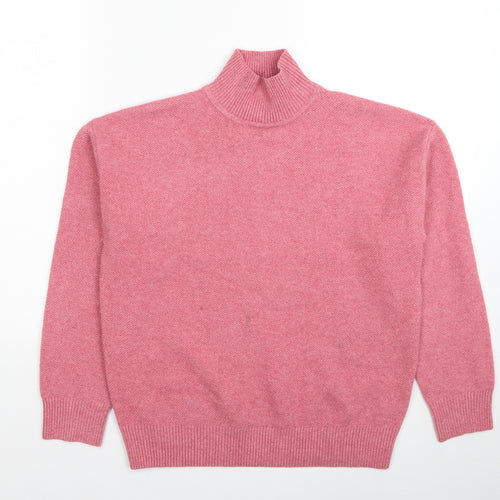 Marks and Spencer Womens Pink Roll Neck Acrylic Pullover Jumper Size XS
