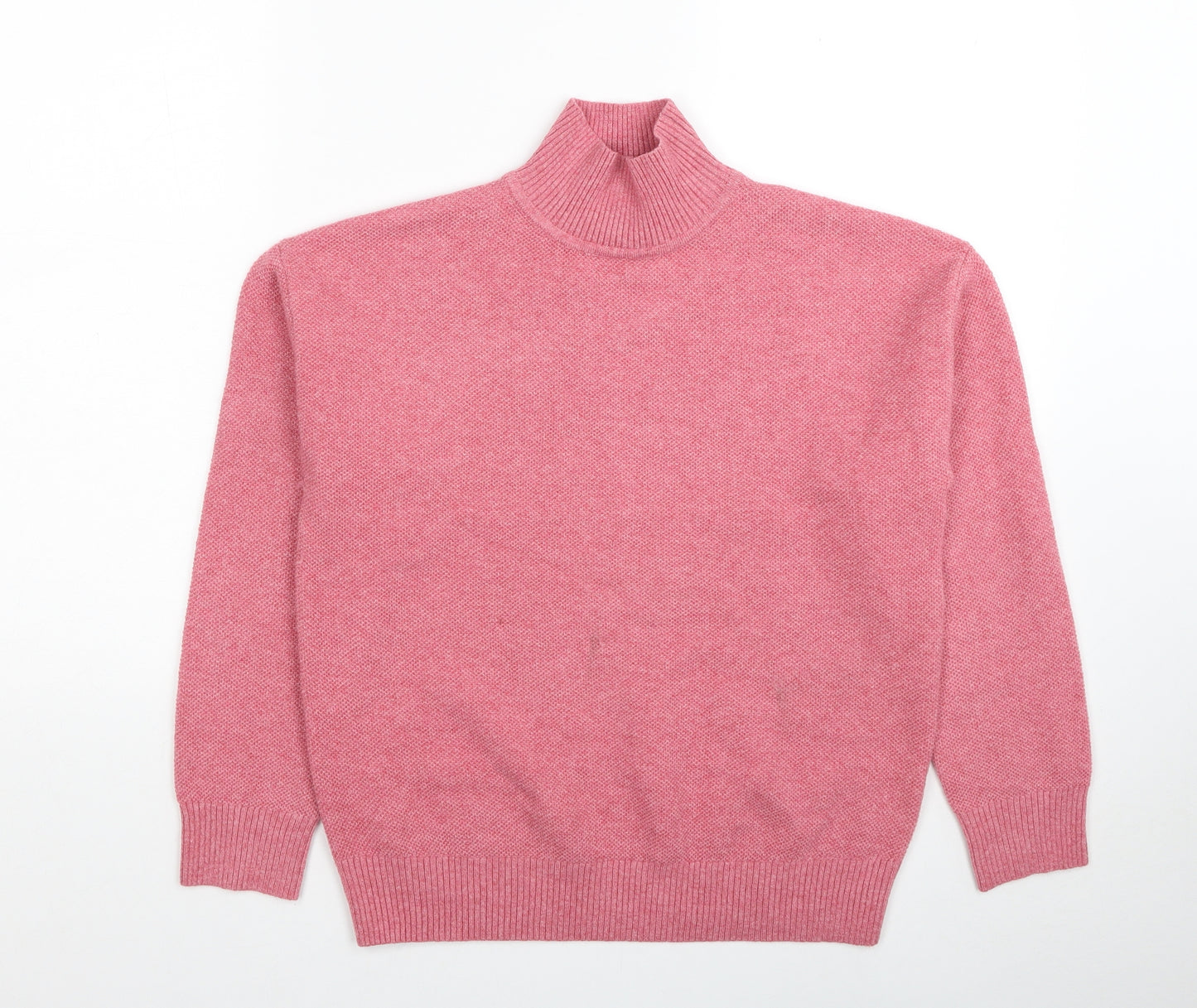 Marks and Spencer Womens Pink Roll Neck Acrylic Pullover Jumper Size XS
