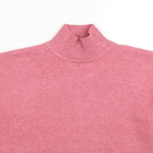 Marks and Spencer Womens Pink Roll Neck Acrylic Pullover Jumper Size XS