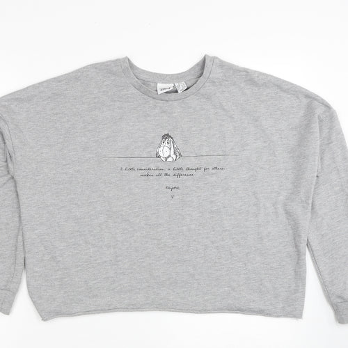 Disney Womens Grey Polyester Pullover Sweatshirt Size 4 Pullover - Eeyore Slogan