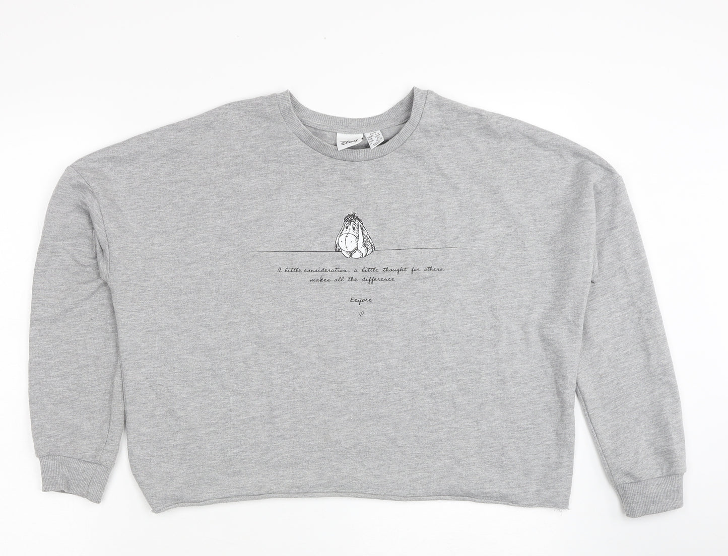 Disney Womens Grey Polyester Pullover Sweatshirt Size 4 Pullover - Eeyore Slogan