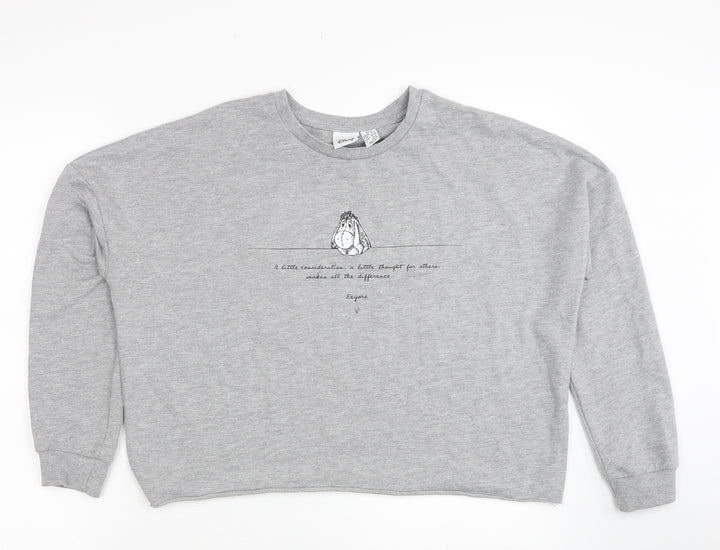 Disney Womens Grey Polyester Pullover Sweatshirt Size 4 Pullover - Eeyore Slogan