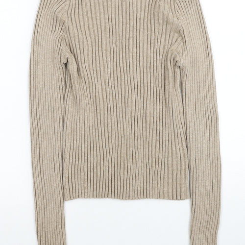 ASOS Womens Beige Round Neck Viscose Pullover Jumper Size 14
