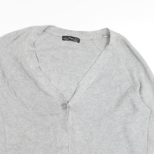 Verve Ami Womens Grey V-Neck Rayon Cardigan Jumper Size XL