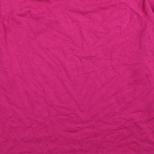 Preworn Womens Pink Round Neck Acrylic Pullover Jumper Size 12