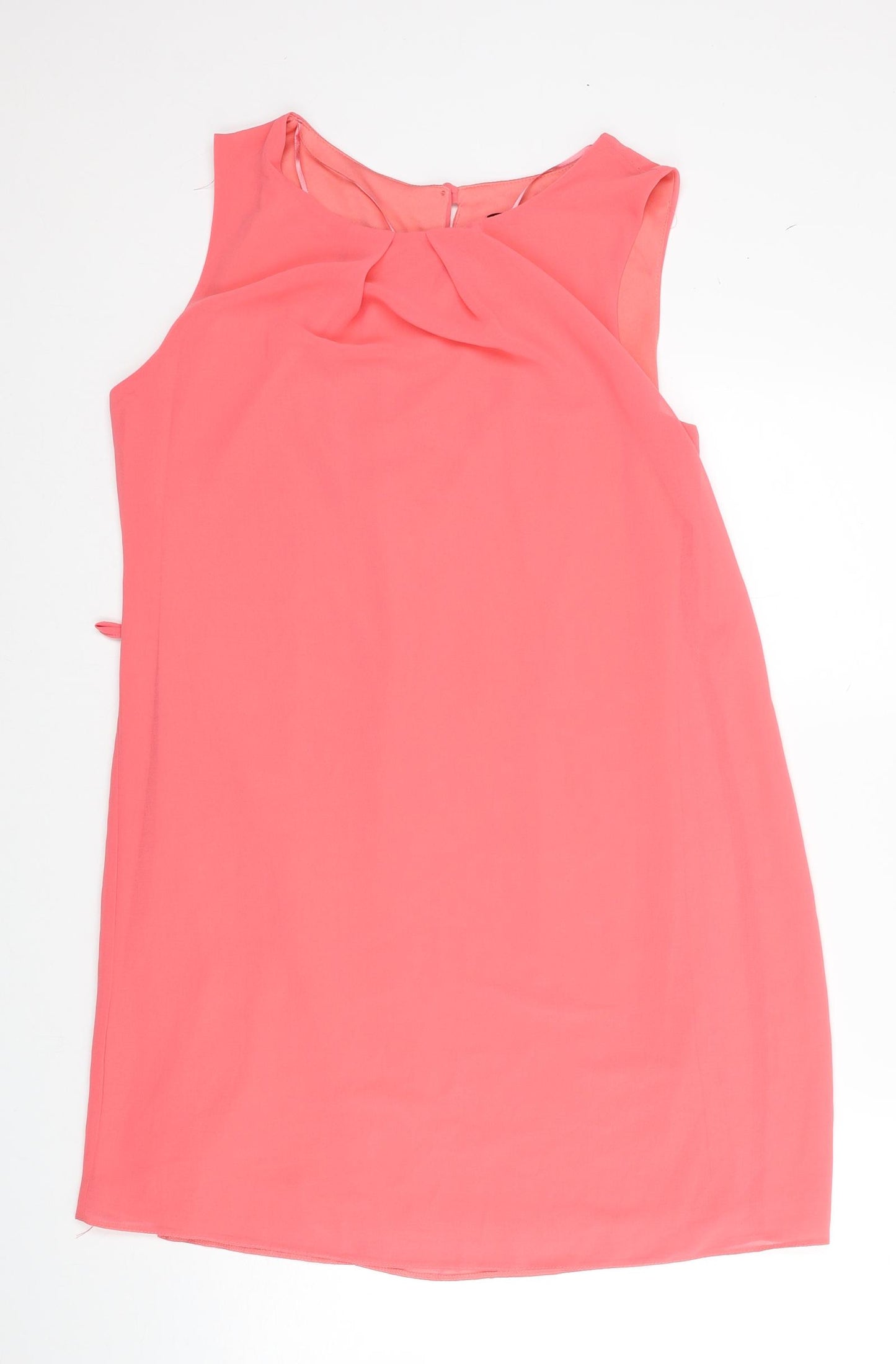 Atmosphere Womens Pink Polyester Shift Size 14 Boat Neck Button