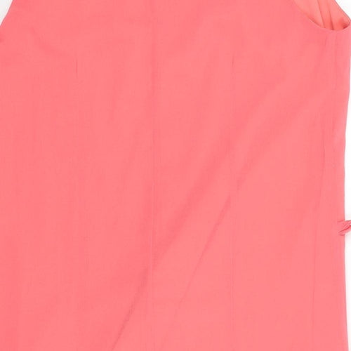 Atmosphere Womens Pink Polyester Shift Size 14 Boat Neck Button