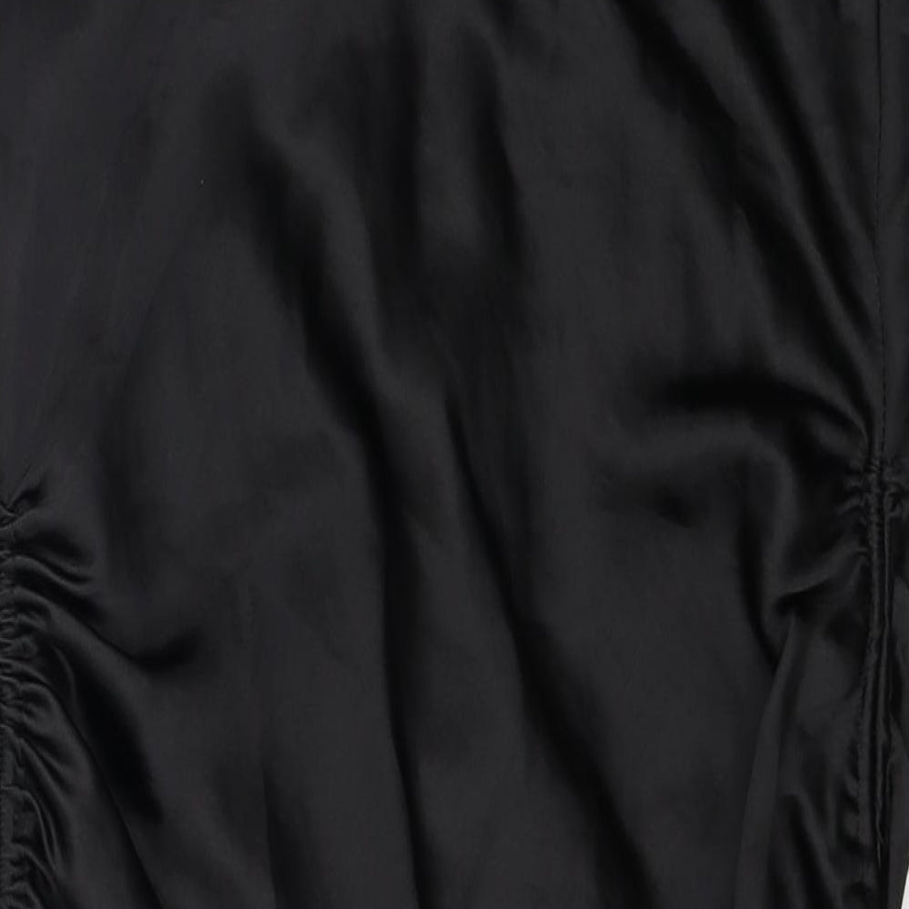 Zara Womens Black Polyester Mini Size S Square Neck Tie