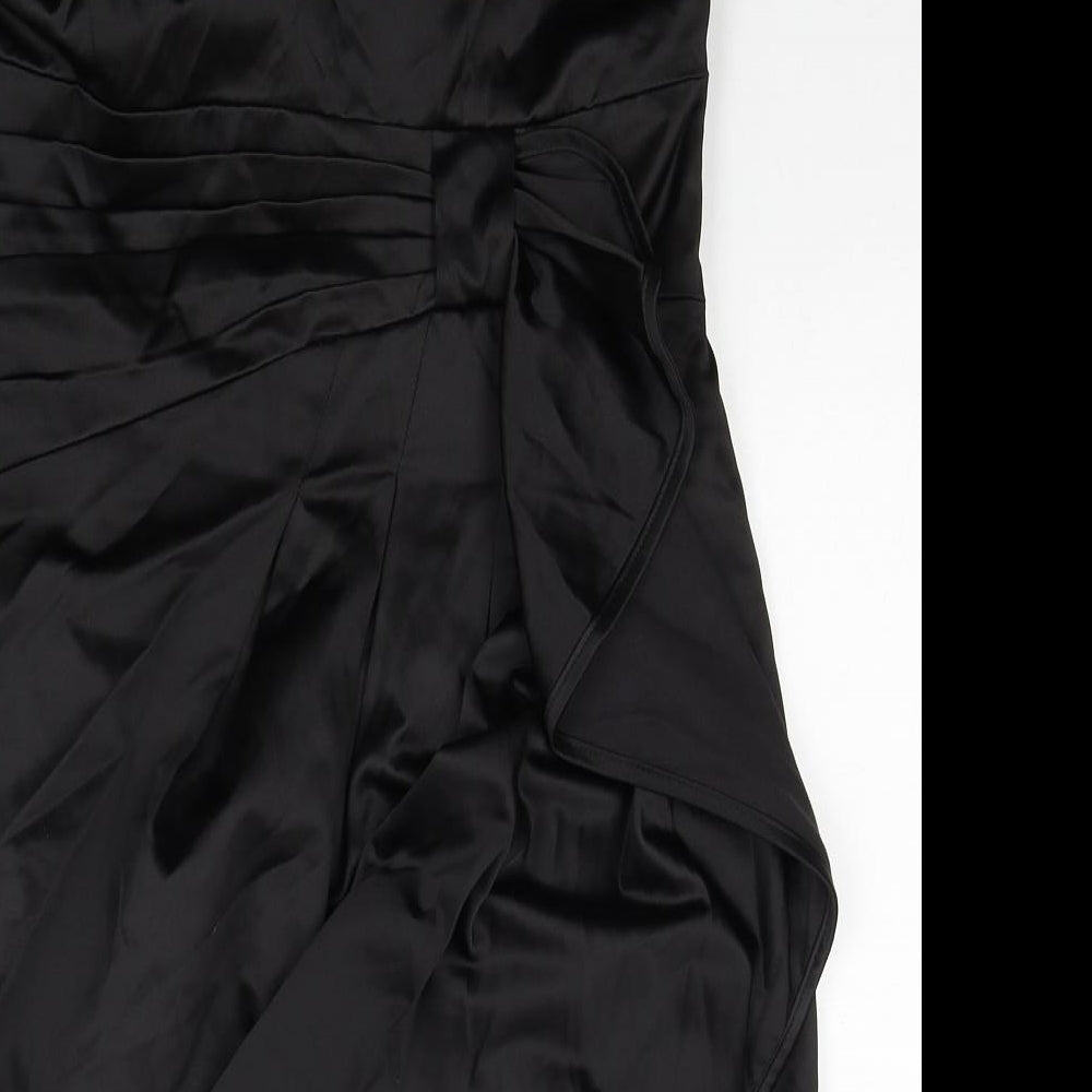 Et Vous Womens Black Cotton Mini Size 14 Off the Shoulder Zip