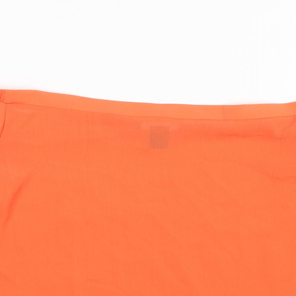 New Look Womens Orange Polyester Basic Blouse Size 8 Off the Shoulder