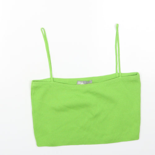 ASOS Womens Green Acrylic Cropped Tank Size 16 Off the Shoulder