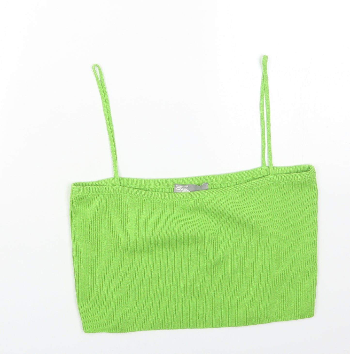 ASOS Womens Green Acrylic Cropped Tank Size 16 Off the Shoulder