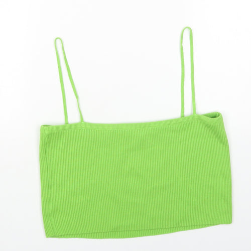ASOS Womens Green Acrylic Cropped Tank Size 16 Off the Shoulder