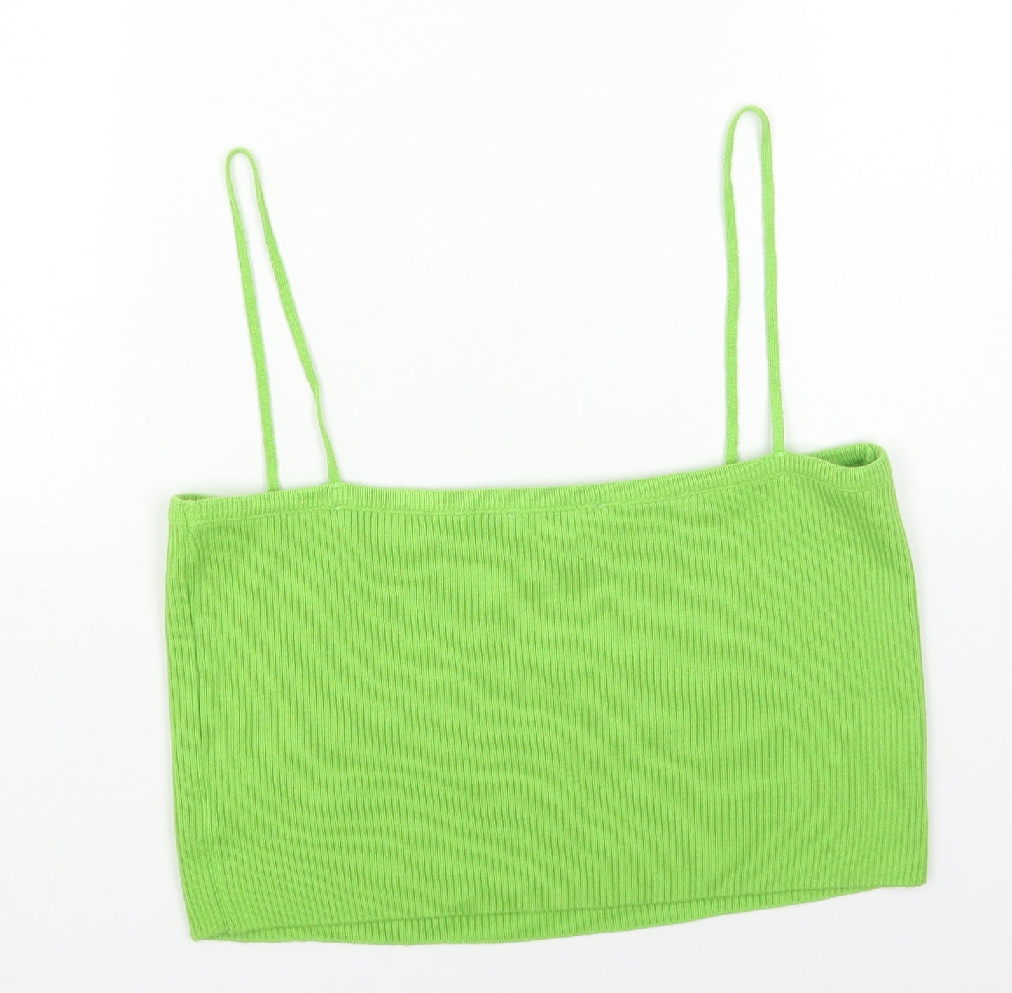 ASOS Womens Green Acrylic Cropped Tank Size 16 Off the Shoulder