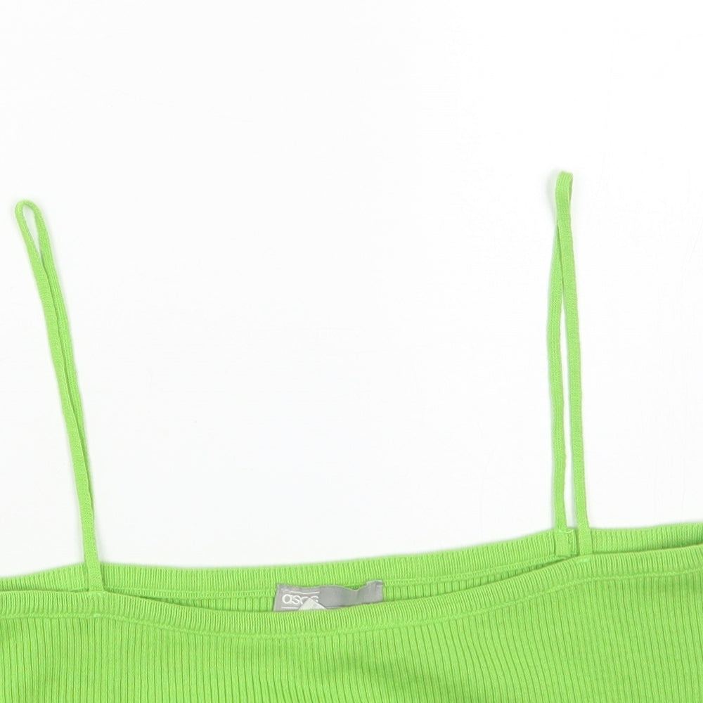 ASOS Womens Green Acrylic Cropped Tank Size 16 Off the Shoulder