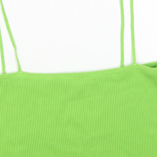 ASOS Womens Green Acrylic Cropped Tank Size 16 Off the Shoulder