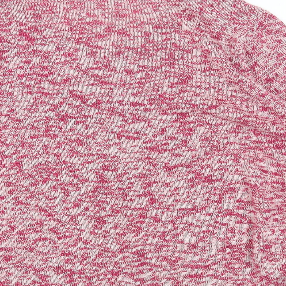 Yours Womens Pink V-Neck Acrylic Pullover Jumper Size 24