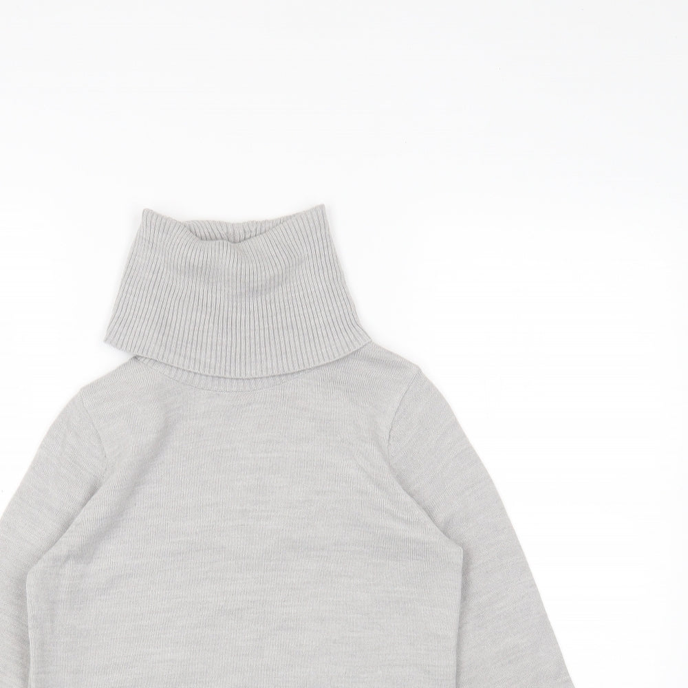 Marks and Spencer Womens Grey Roll Neck Acrylic Pullover Jumper Size 6