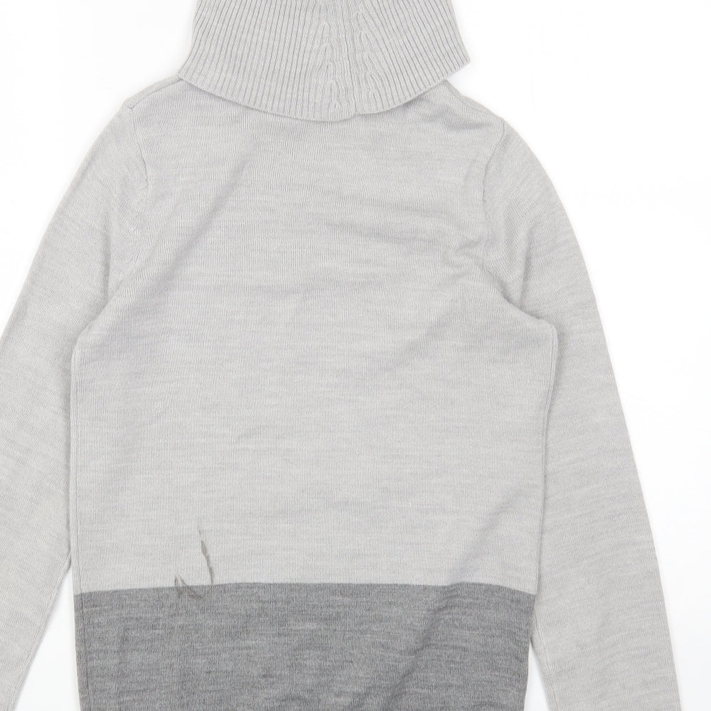 Marks and Spencer Womens Grey Roll Neck Acrylic Pullover Jumper Size 6