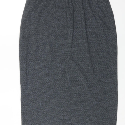 Preworn Womens Grey Cotton Straight & Pencil Skirt Size M