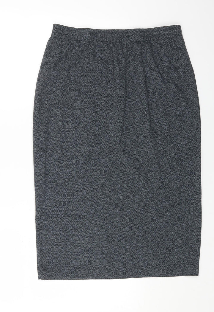Preworn Womens Grey Cotton Straight & Pencil Skirt Size M