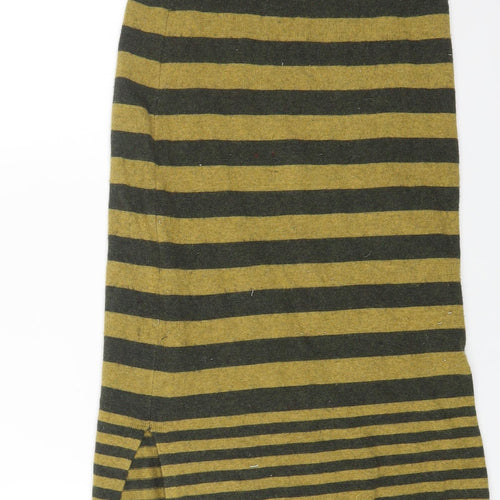 NEXT Womens Yellow Striped Polyester Straight & Pencil Skirt Size 6