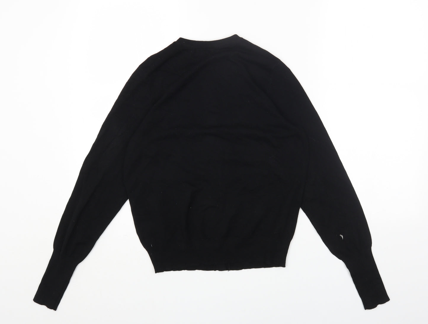 Marks and Spencer Womens Black Round Neck Acrylic Cardigan Jumper Size M