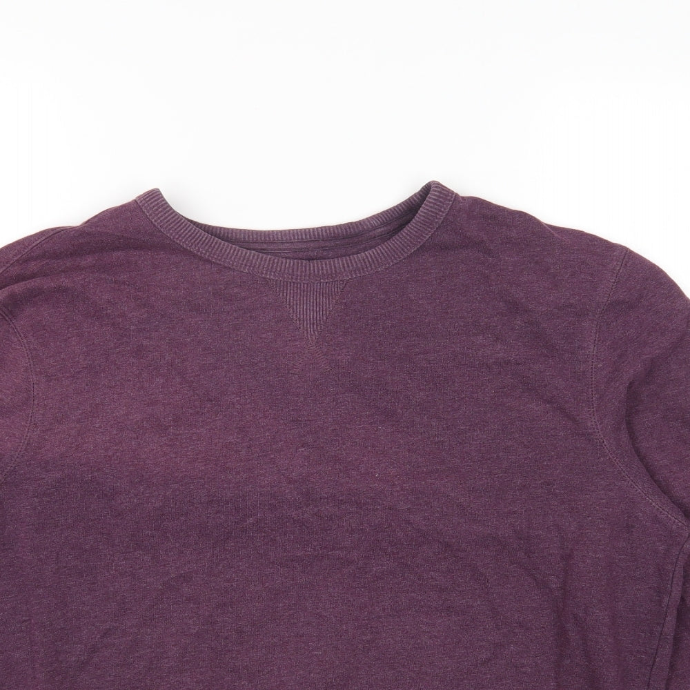 Marks and Spencer Mens Purple Cotton Pullover Sweatshirt Size M