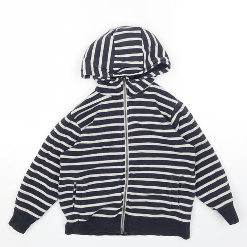 NEXT Girls Blue Striped Jacket Size 9 Years Zip