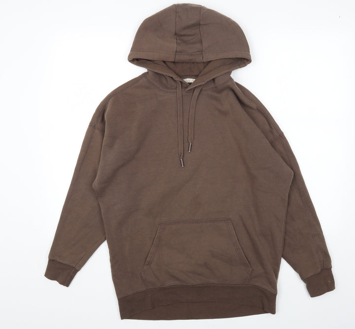 Primark Womens Brown Cotton Pullover Hoodie Size 2XS Pullover