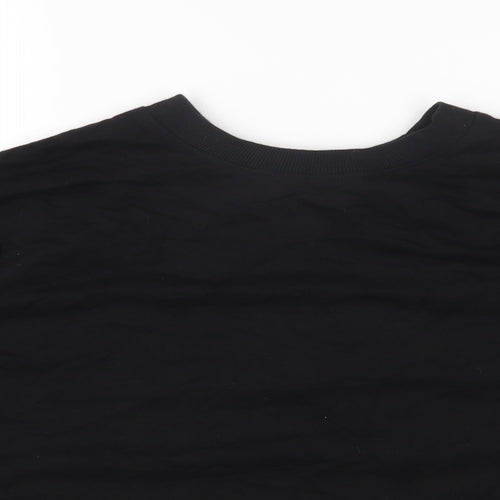 ASOS Womens Black Cotton Pullover Sweatshirt Size 6 Pullover - Cropped, Cross Open Back Detail