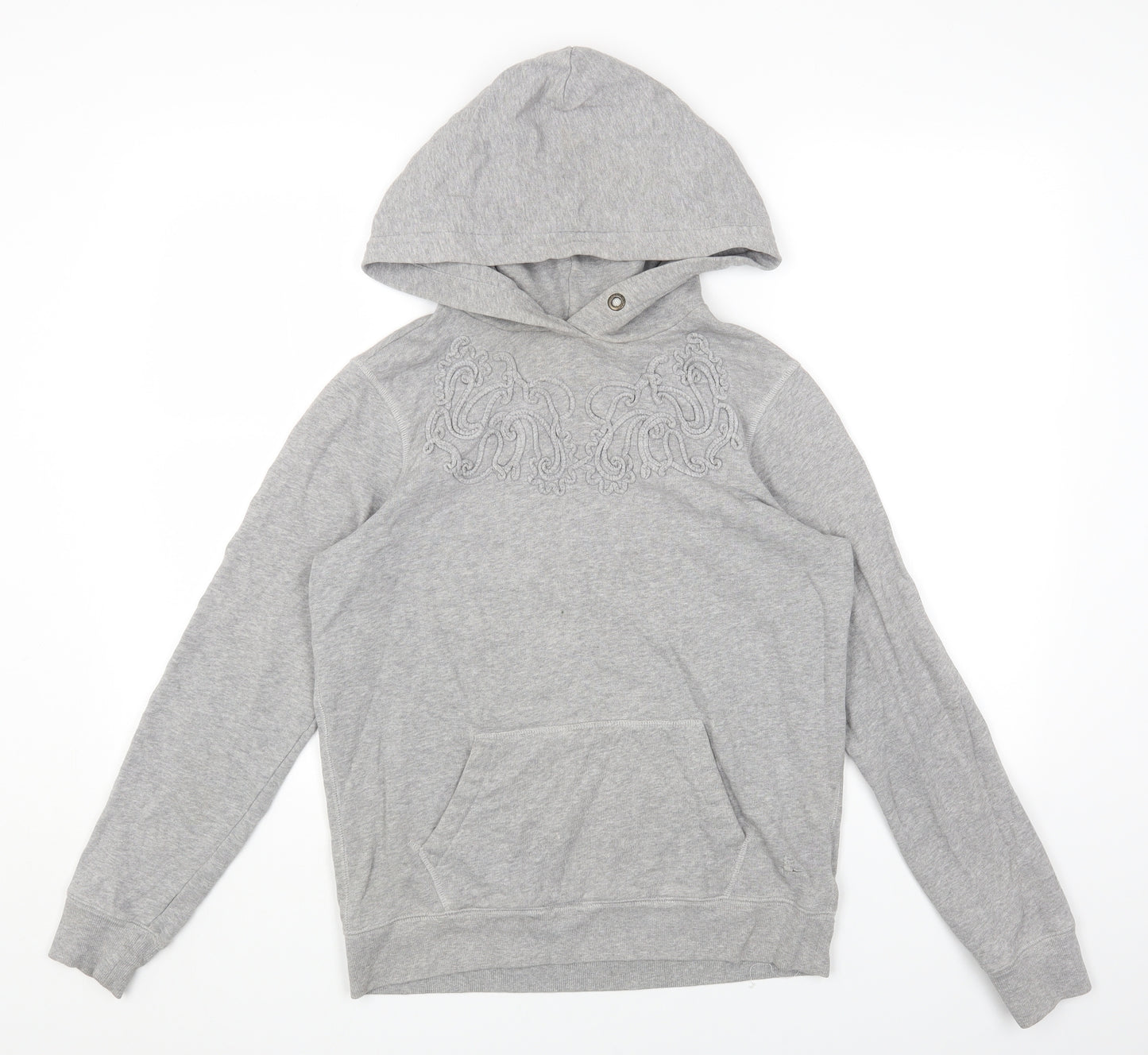 Jack Wills Womens Grey Cotton Pullover Hoodie Size 12 Pullover