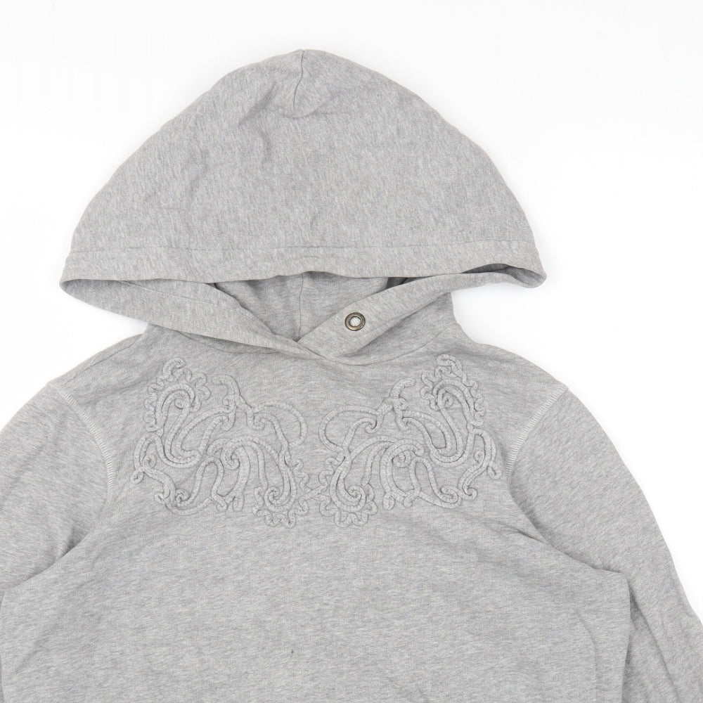 Jack Wills Womens Grey Cotton Pullover Hoodie Size 12 Pullover