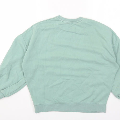 F&F Womens Green Round Neck Cotton Pullover Jumper Size 6