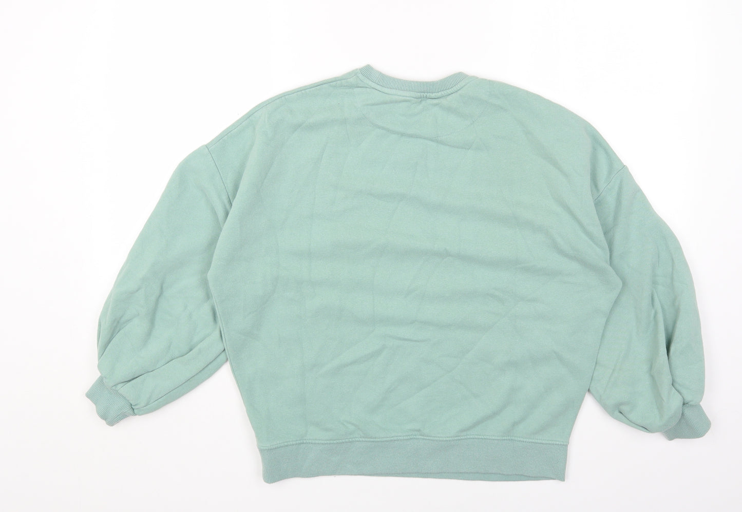 F&F Womens Green Round Neck Cotton Pullover Jumper Size 6