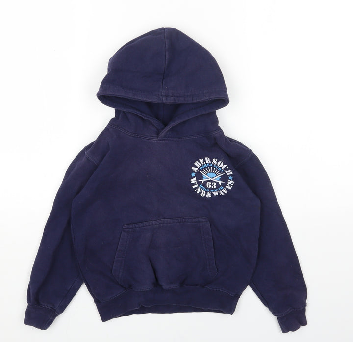 DISHER Boys Blue Cotton Pullover Hoodie Size M Pullover