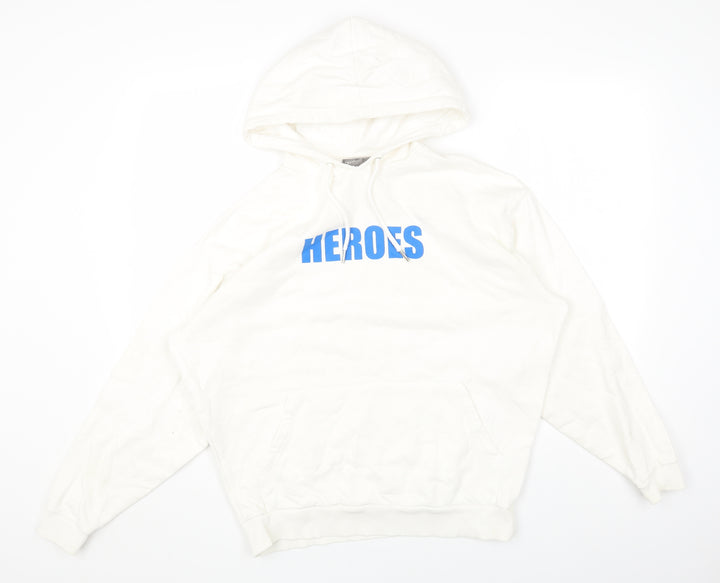 ASOS Womens White Cotton Pullover Hoodie Size XS Pullover - Heroes
