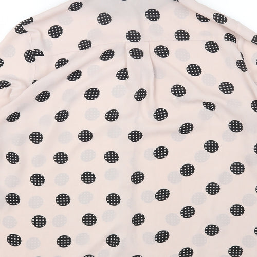 Papaya Womens Pink Polka Dot Polyester Basic Button-Up Size 14 V-Neck