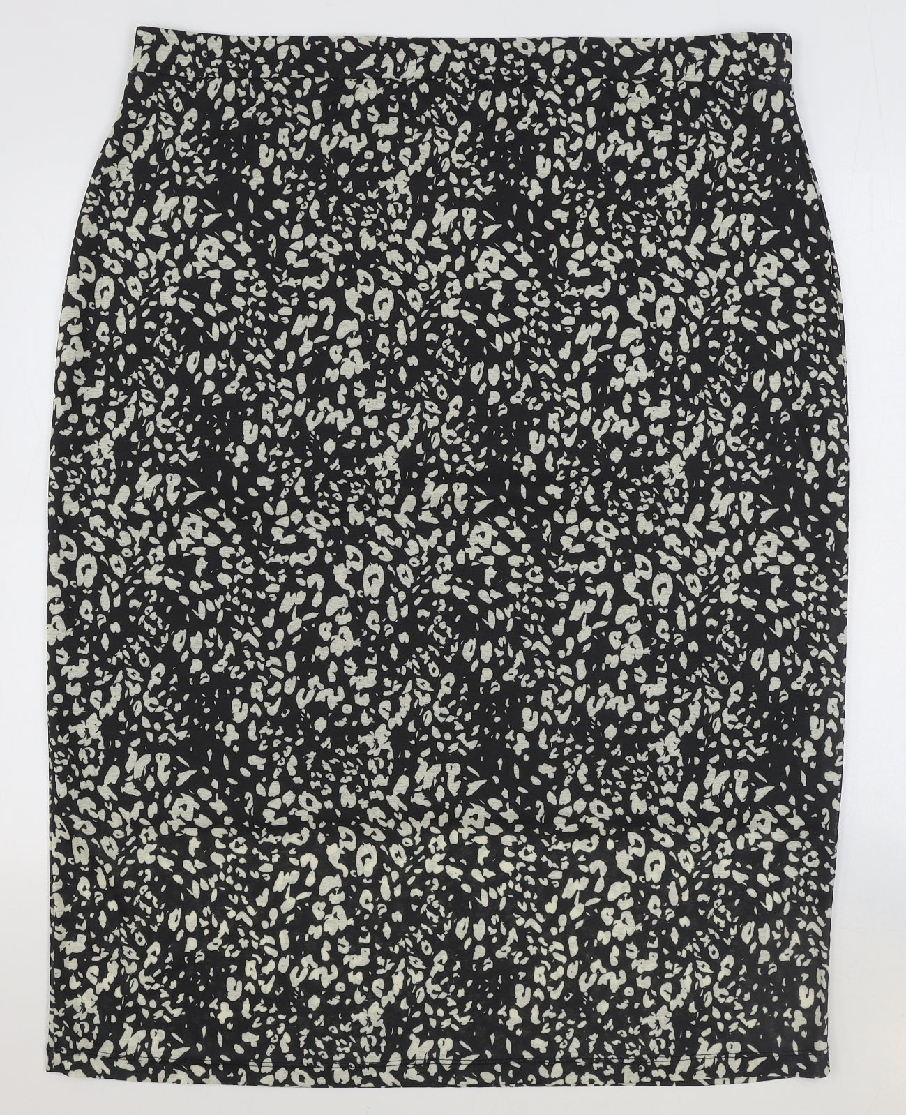 Marks and Spencer Womens Black Geometric Polyester Straight & Pencil Skirt Size 24