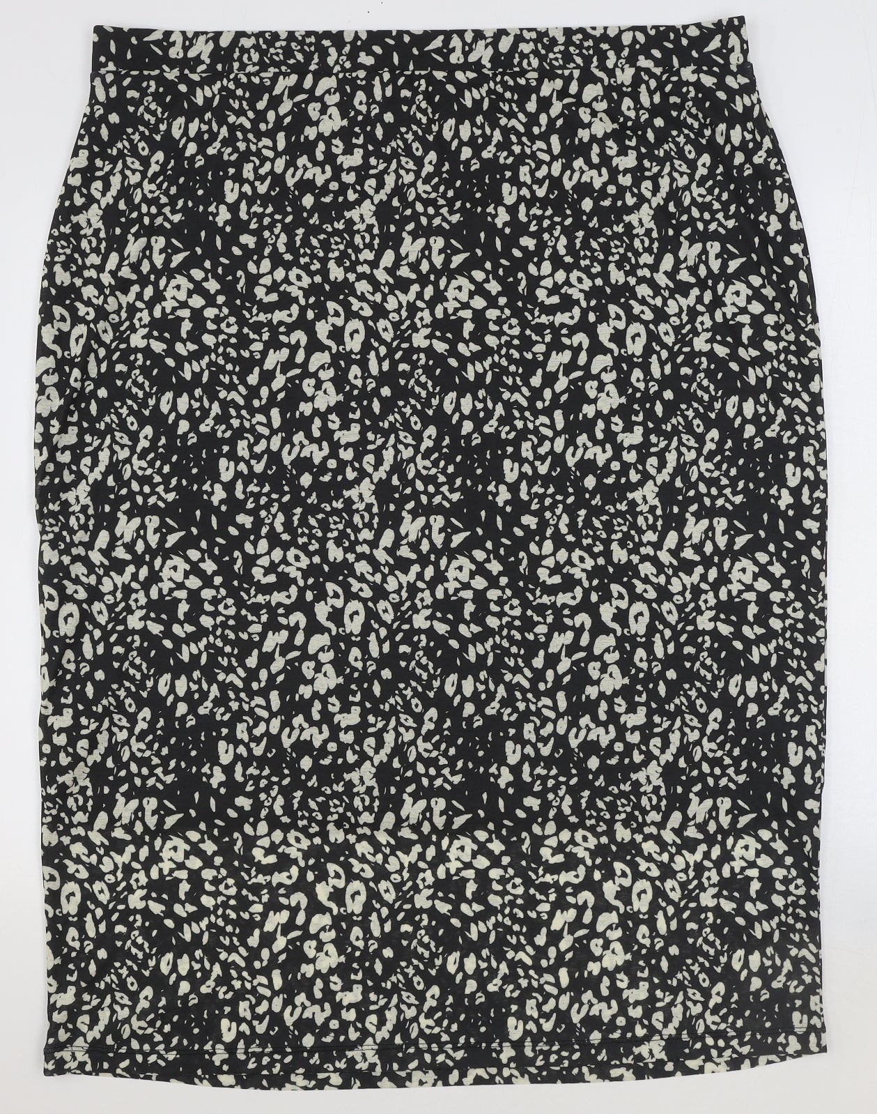 Marks and Spencer Womens Black Geometric Polyester Straight & Pencil Skirt Size 24