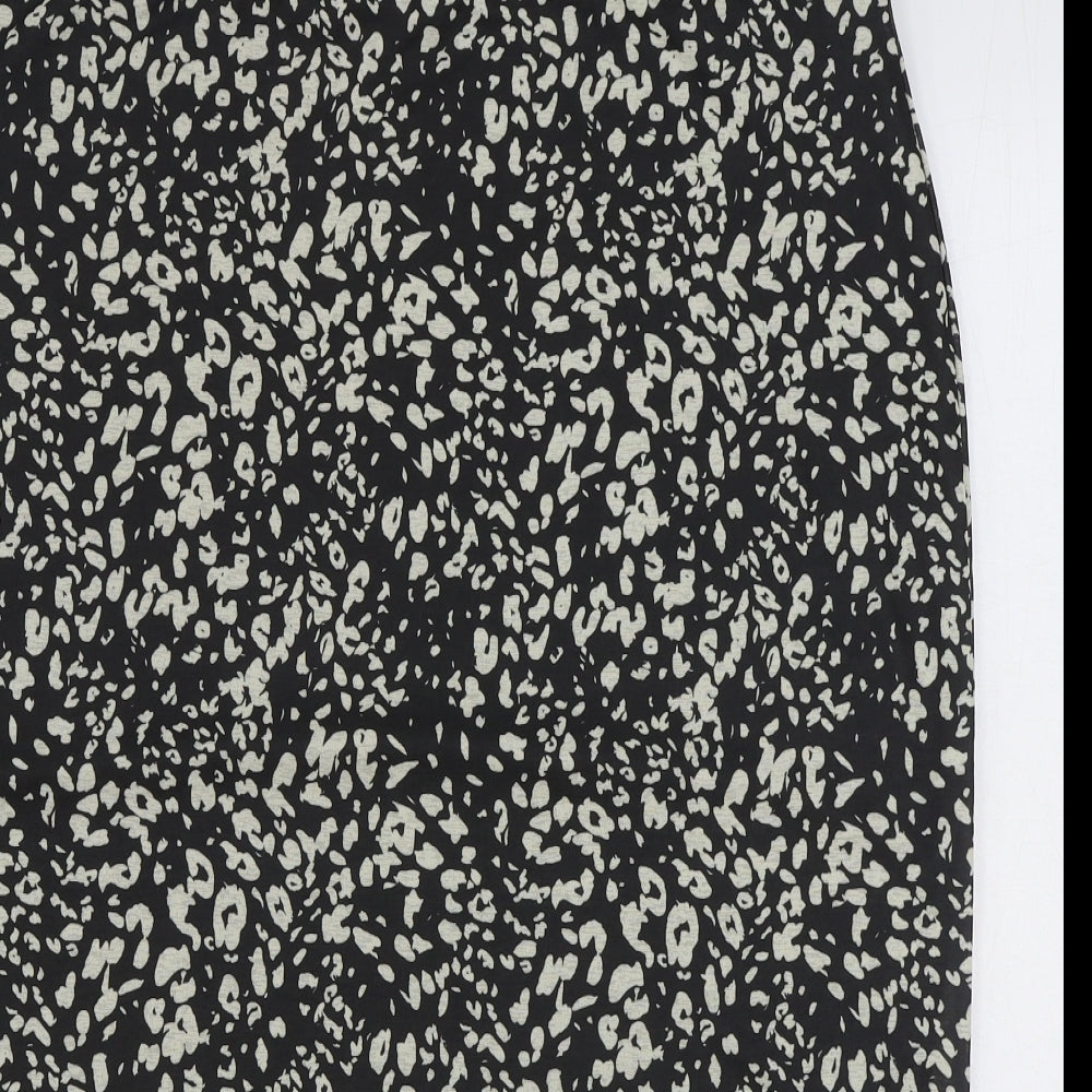 Marks and Spencer Womens Black Geometric Polyester Straight & Pencil Skirt Size 24