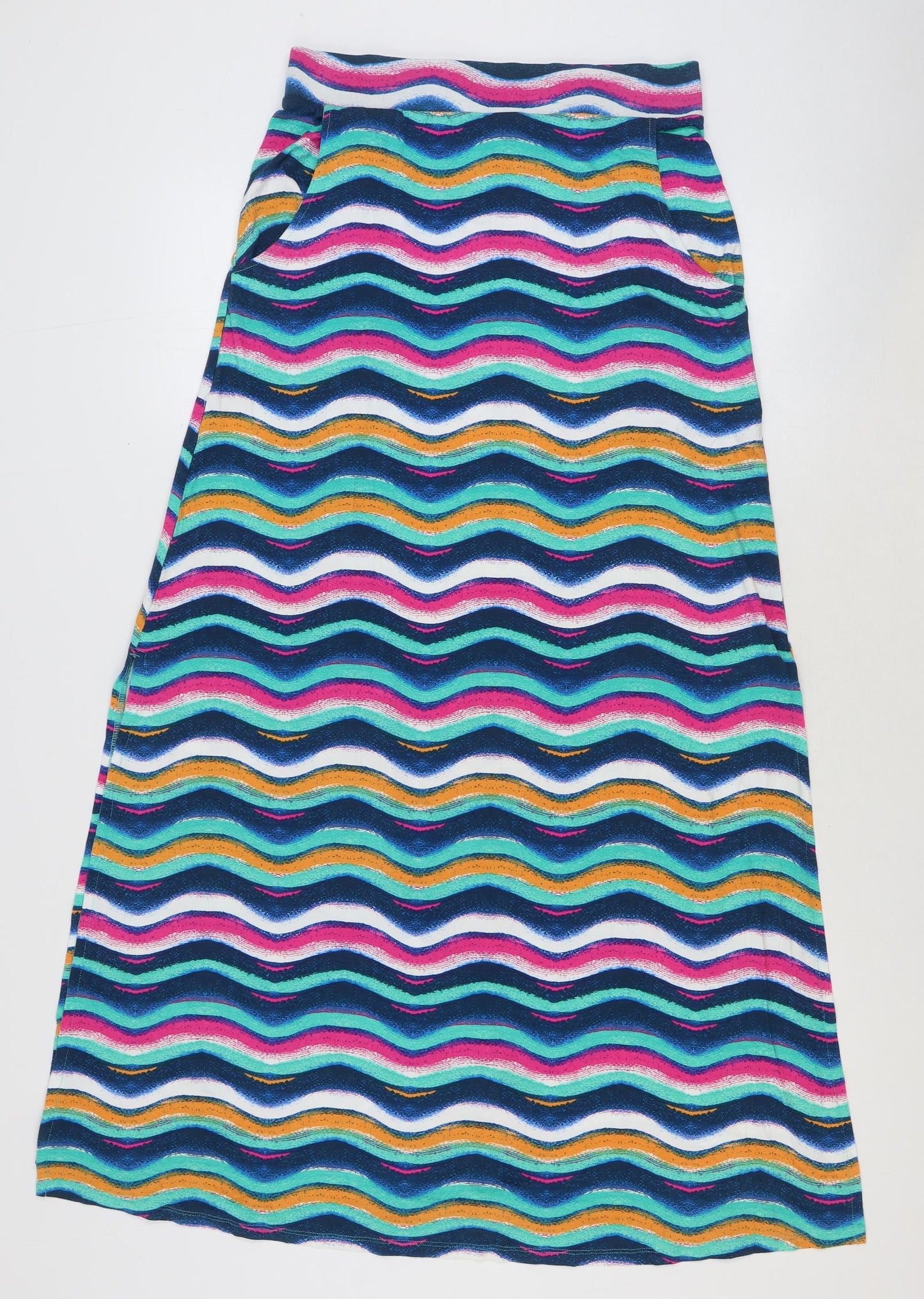 TU Womens Multicoloured Geometric Viscose Flare Skirt Size 12