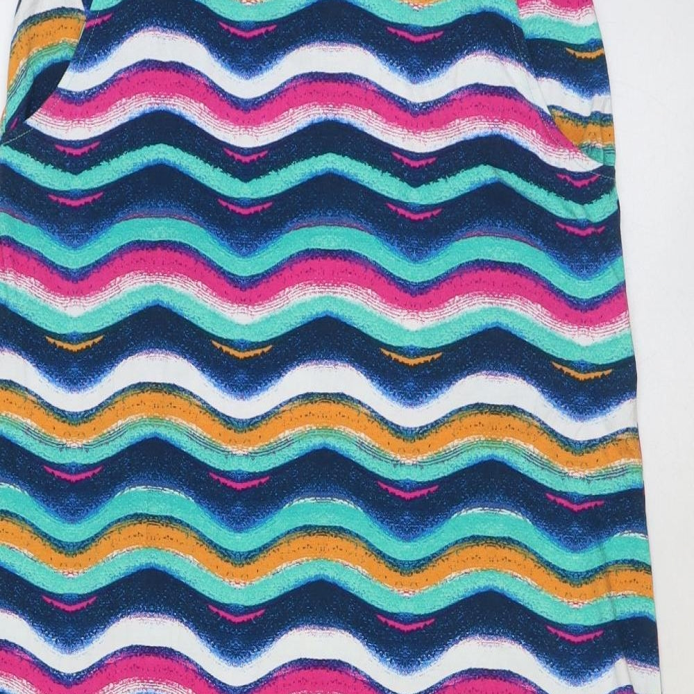 TU Womens Multicoloured Geometric Viscose Flare Skirt Size 12