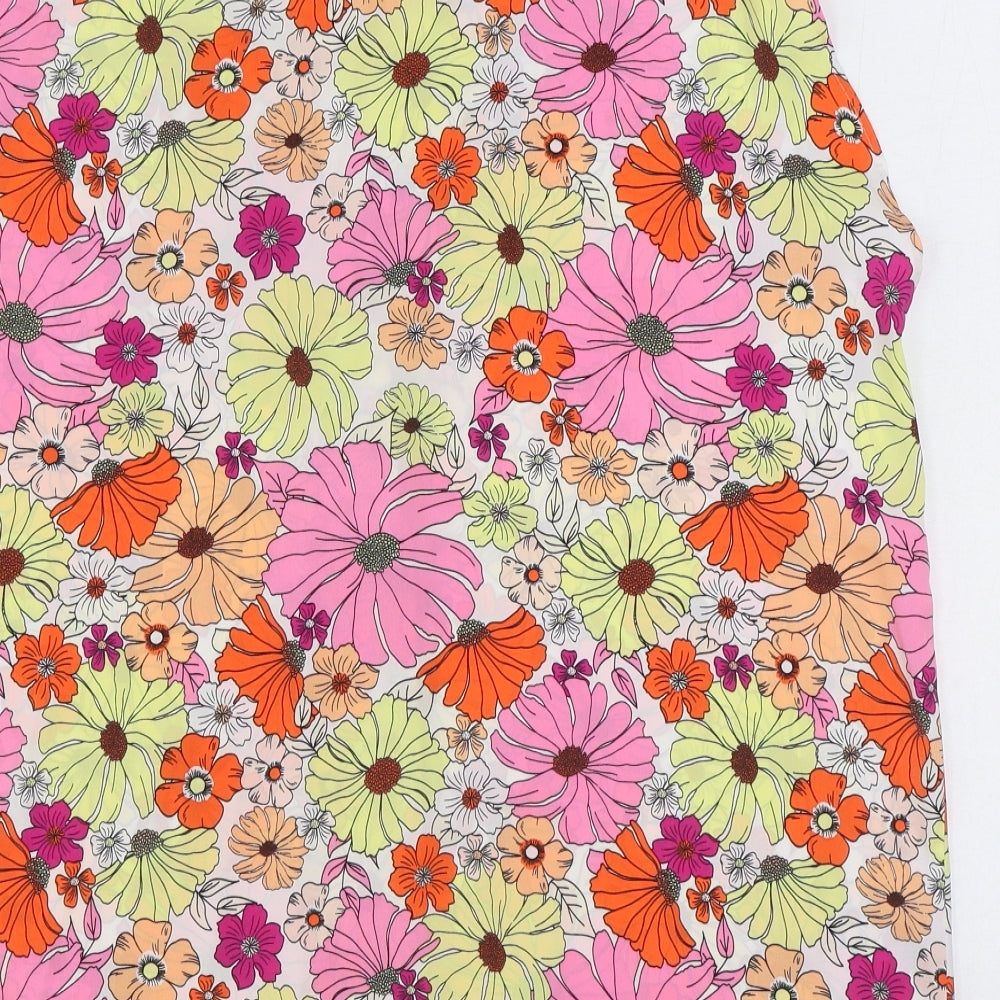 Marks and Spencer Womens Multicoloured Floral Polyester Basic Tank Size 18 V-Neck