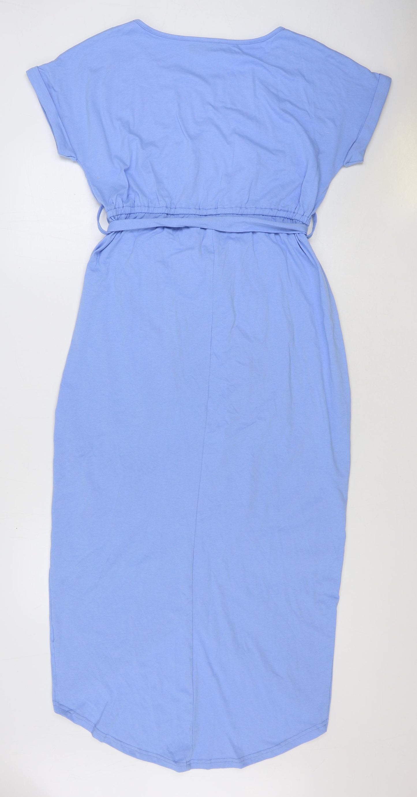 Yoins Womens Blue Cotton T-Shirt Dress Size 16 Boat Neck Pullover