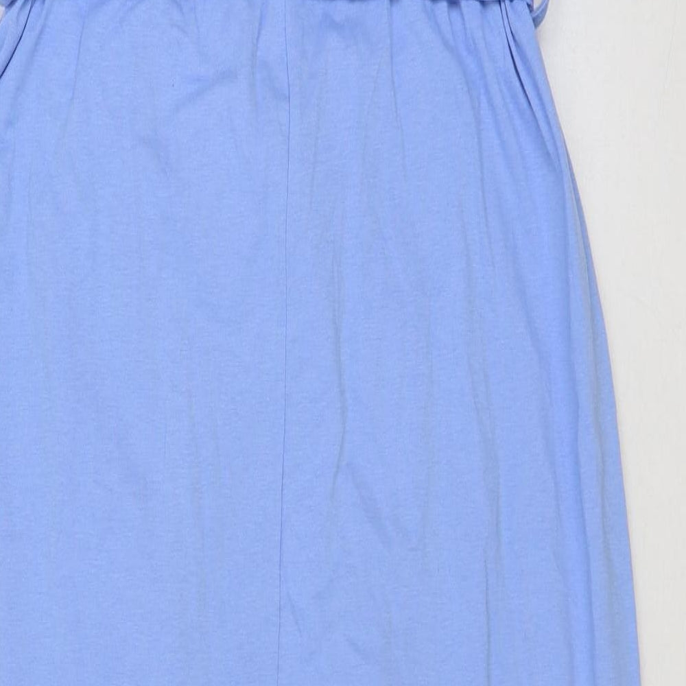 Yoins Womens Blue Cotton T-Shirt Dress Size 16 Boat Neck Pullover