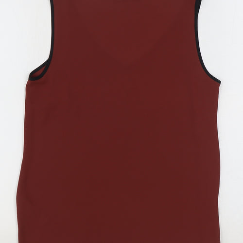 Marks and Spencer Womens Brown Polyester Basic Tank Size 10 V-Neck