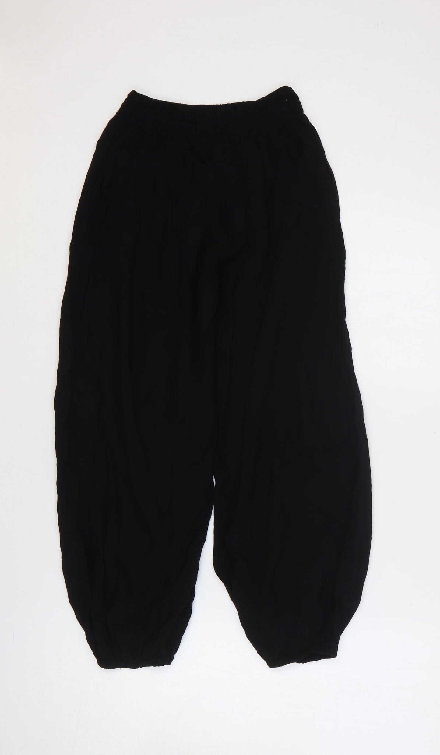 Marks and Spencer Womens Black Viscose Trousers Size S Regular