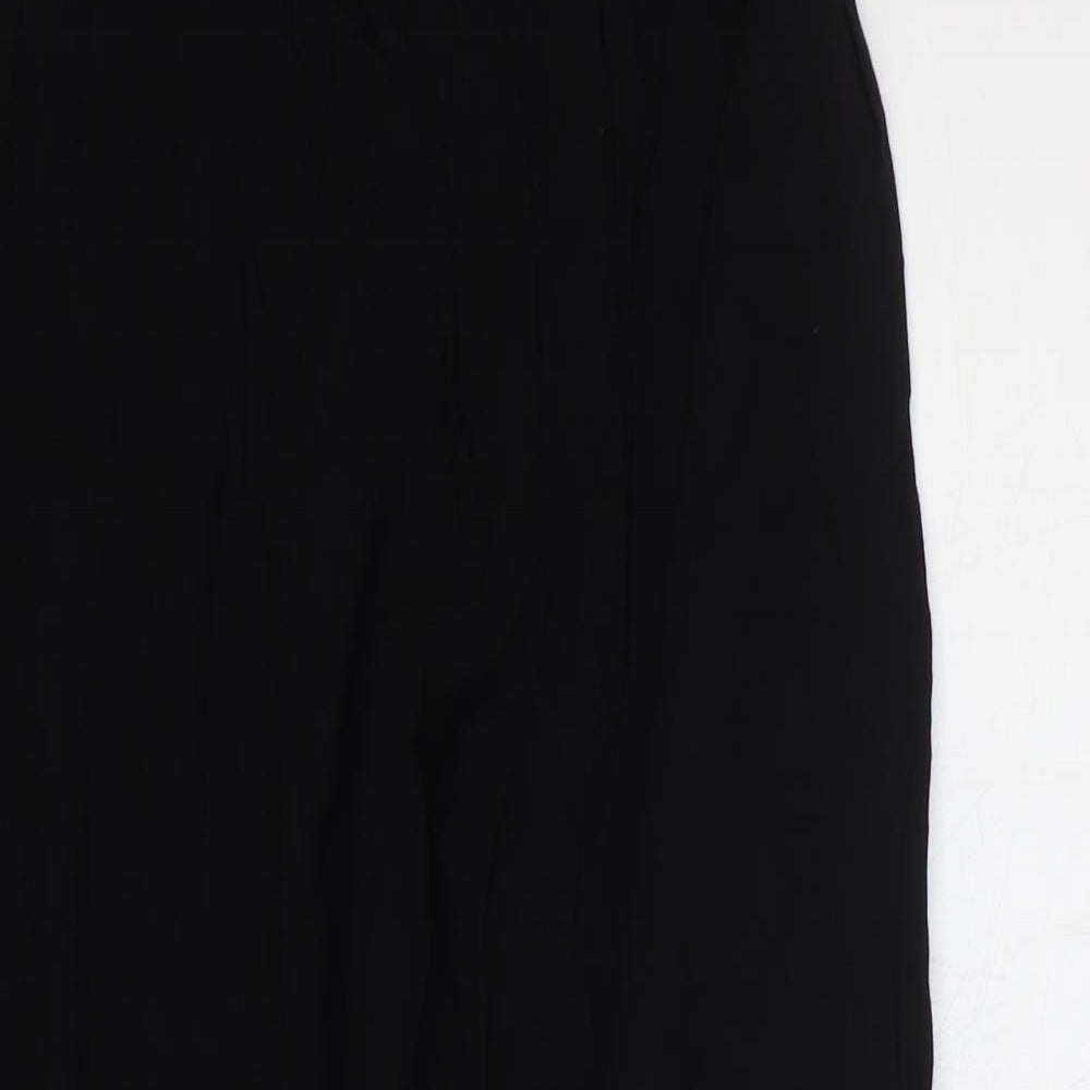 Marks and Spencer Womens Black Viscose Trousers Size S Regular